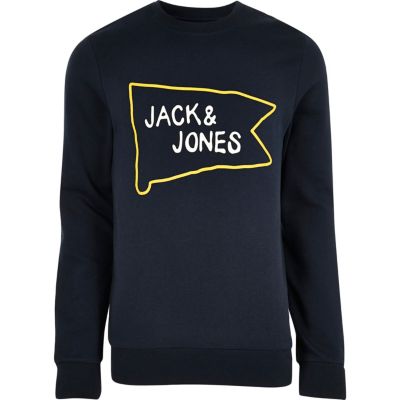 Navy blue Jack & Jones branded sweatshirt